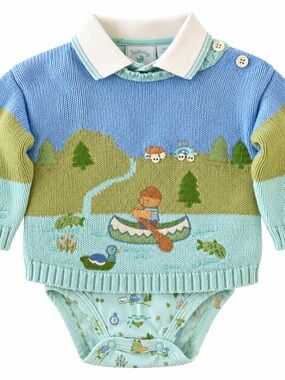 Hartstrings Baby 12M Vintage Y2K Canoe Sweater Bodysuit Set